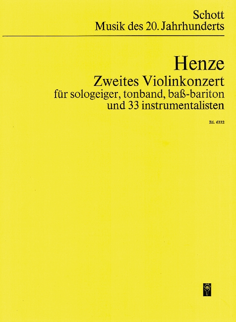 2. Violinkonzert  für Sologeiger, Tonband, Bassbariton und 33 Instrumentalisten  Studienpartitur