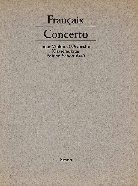 Concerto N° 1  für Violine und Orchester  Klavierauszug mit Solostimme