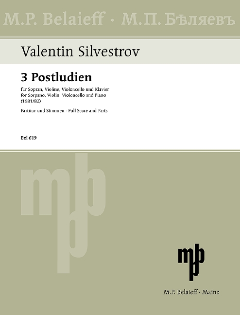 3 Postludien  für Sopran, Violine, Violoncello und Klavier  Partitur und Stimmen