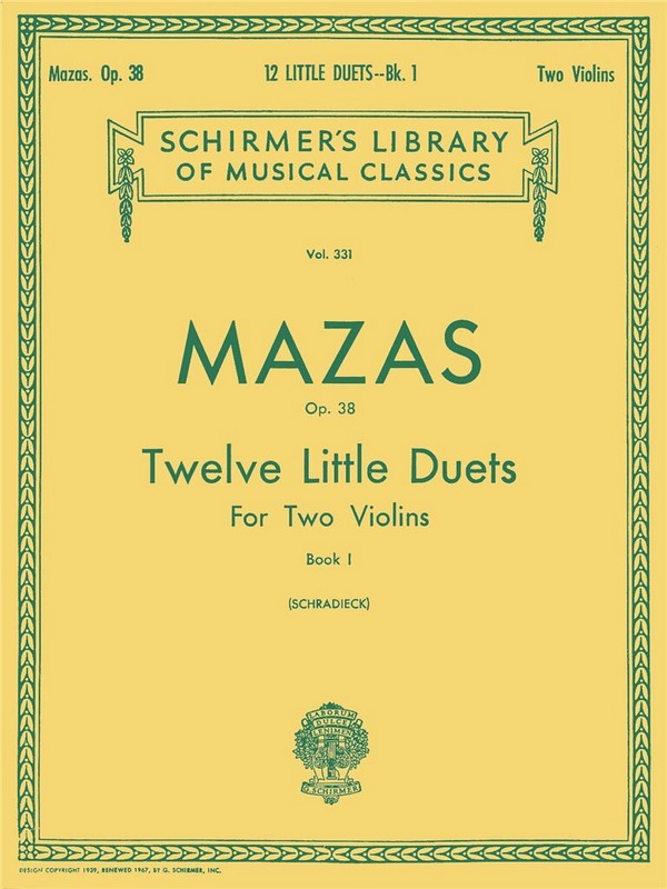 12 little Duets op.38 vol.1 (nos.1-6)  for 2 violins  2 parts