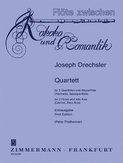 Quartett Es-Dur für  3 Flöten und Altflöte  (Klar, Bfl),  Partitur und Stimmen