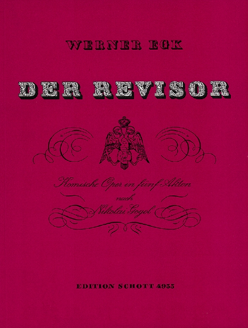 Der Revisor  Komische Oper in 5 Akten  Klavierauszug