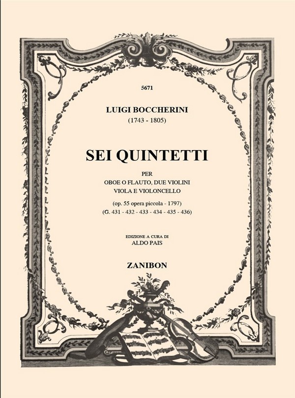 6 Quintette op.55 G431-436  für Oboe (Flöte) und Streichquartett  Studienpartitur