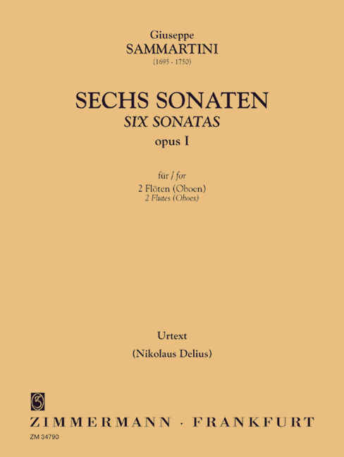 6 Sonaten op.1  für 2 Flöten (Oboen)  Spielpartitur