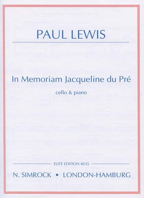 In memoriam Jacqueline du Pré  für Violoncello und Klavier  