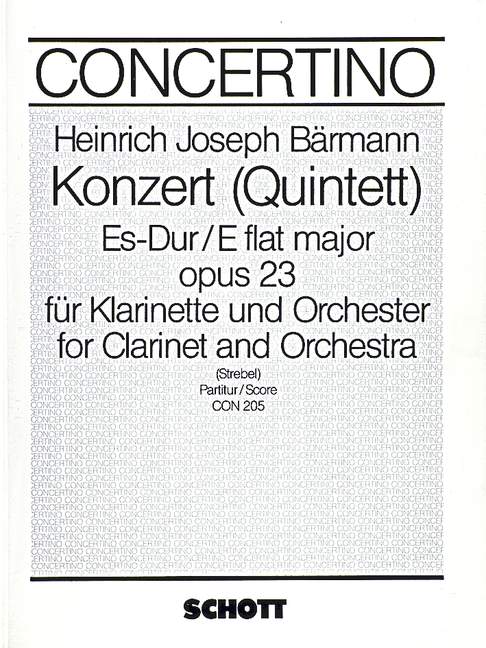 Konzert Es-Dur op.23  für Klarinette und Orchester  Partitur