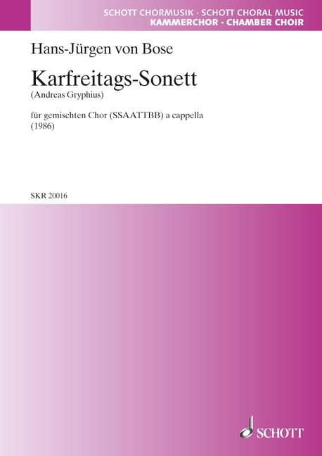 Karfreitags-Sonett  für gem Chor (SSAATTBB) a cappella  Chorpartitur (1986)