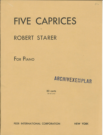 5 Caprices  for piano  