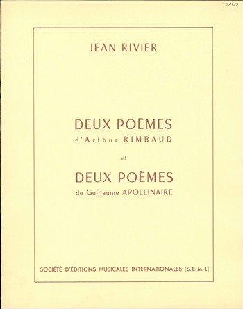 2 Poemes de Rimbaud - 2 poemes de Apollinaire  pour chant et piano (frz)  