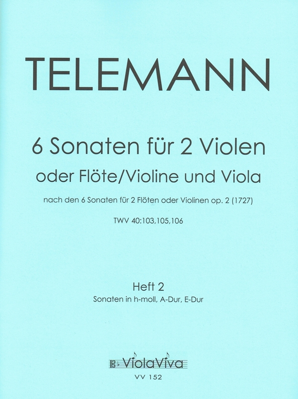 6 Sonaten op.2 Band 2 (Nr.4-6)  für 2 Violen  2 Spielpartituren