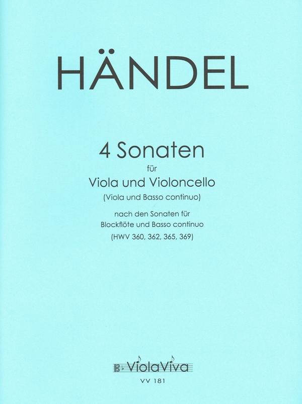 4 Sonaten  für Viola und Violoncello (Bc)  2 Spielpartituren
