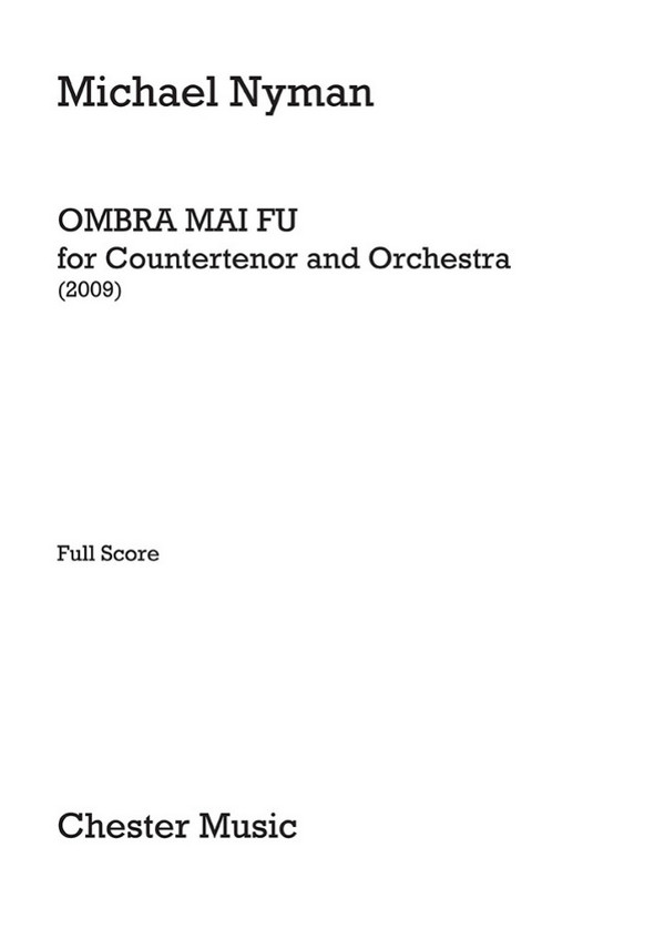 CH76109 Ombra mai fu  for countertenor and orchestra  score