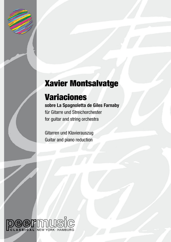 Variaciones sobre La Spagnoletta de Giles Farnaby  for guitar and string orchestra  guitar and piano