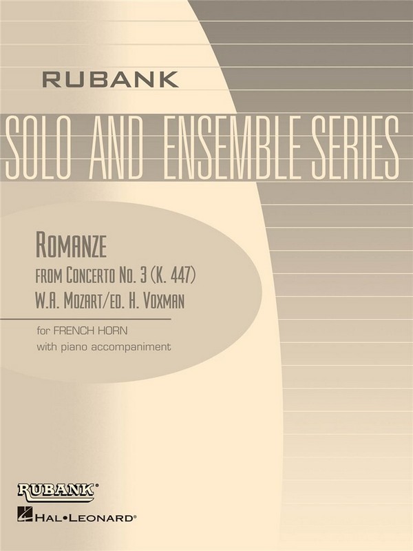 Romance from Concerto no.3 KV447 for Horn and Orchestra  for french horn in F and piano  