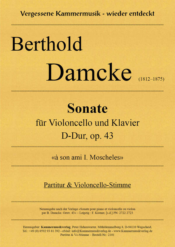Sonate D-Dur op.43  für Violoncello und Klavier  