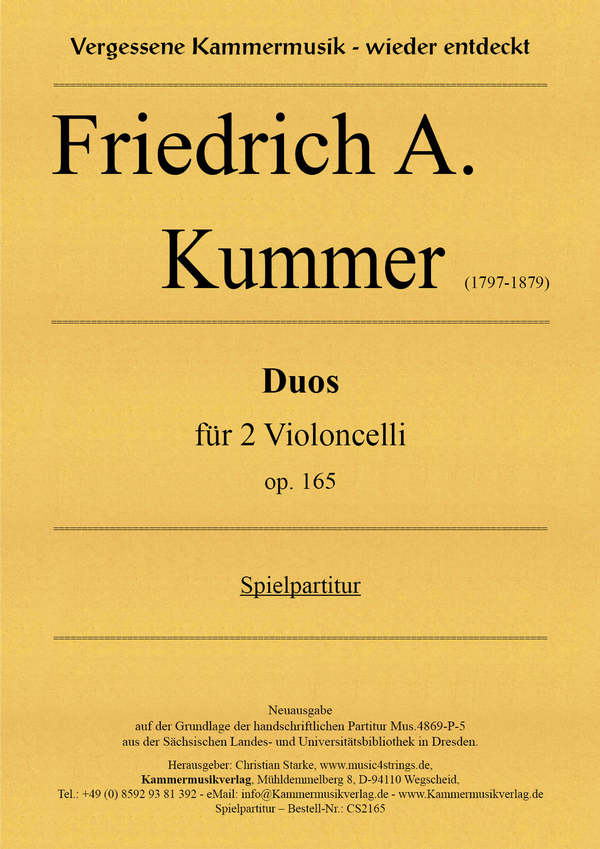 Duos op.165  für 2 Violoncelli  Spielpartitur