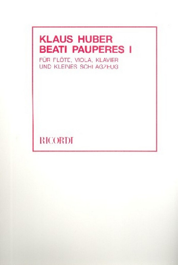 Beati Pauperes II  für kleines Orchester und 7 Einzelstimmen ad lib  Partitur (dt)