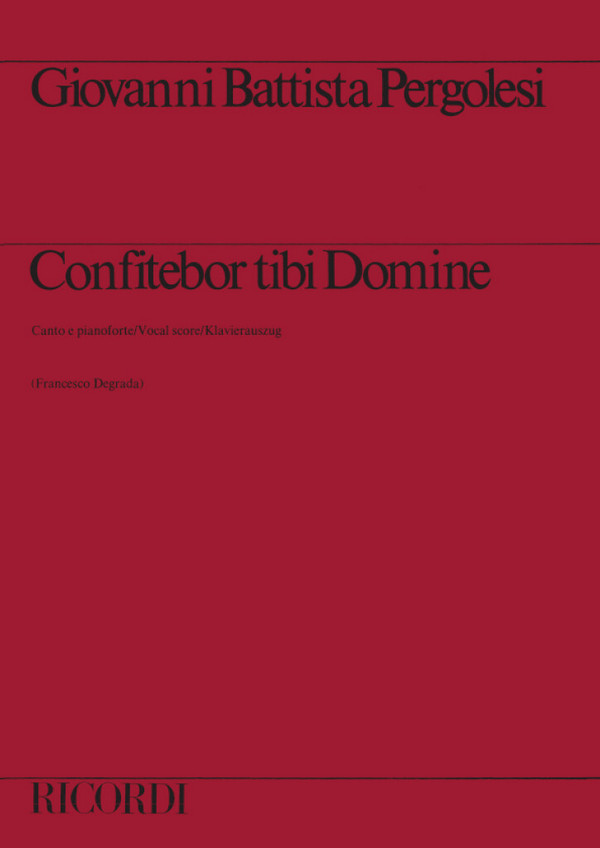 Confitebor tibi Domine for soloists,  mixed chorus and orchestra  vocal score (it/en)