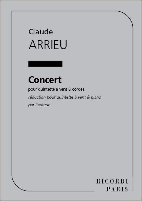 Arrieu  Concert Fl Htb Cl Bsn Cor Et Pno  Chamber music  