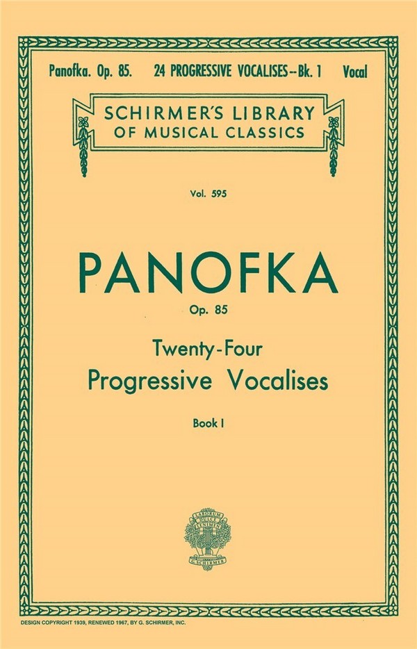 24 Progressive Vocalises op.85 - Book 1  for voice and piano  