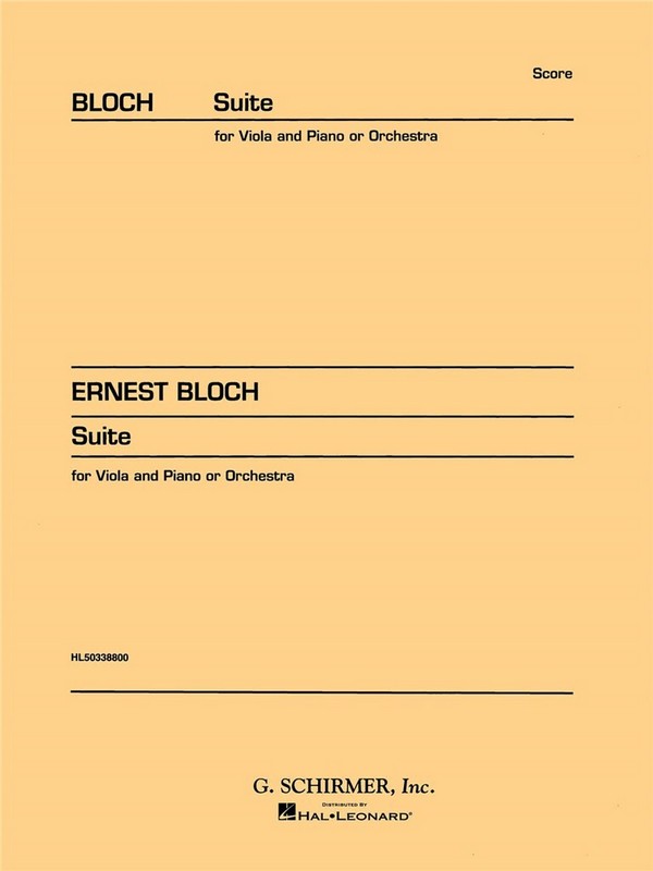 Suite  for viola and piano and orchestra  score