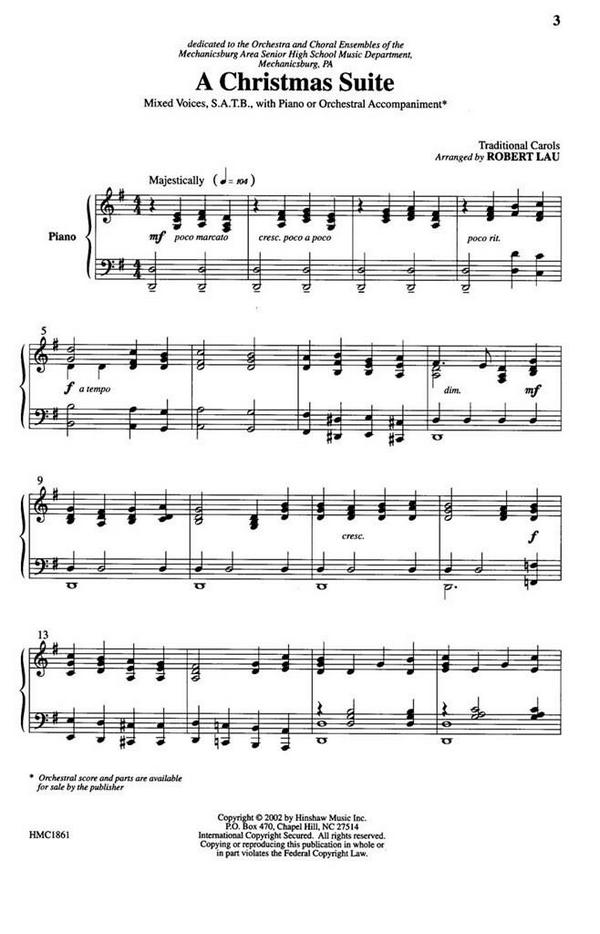 A Christmas Suite  SATB and Keyboard  Chorpartitur