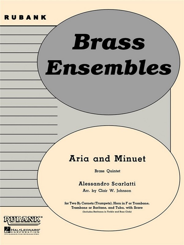 Alessandro Scarlatti, Aria and Minuet  Blechbläserquintett  Partitur + Stimmen