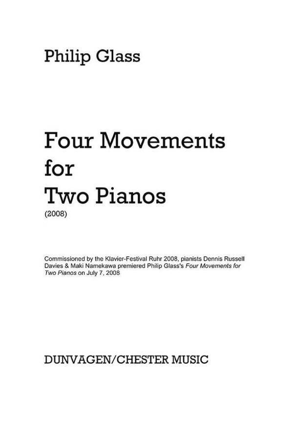 4 Movements  for 2 pianos  2 scores
