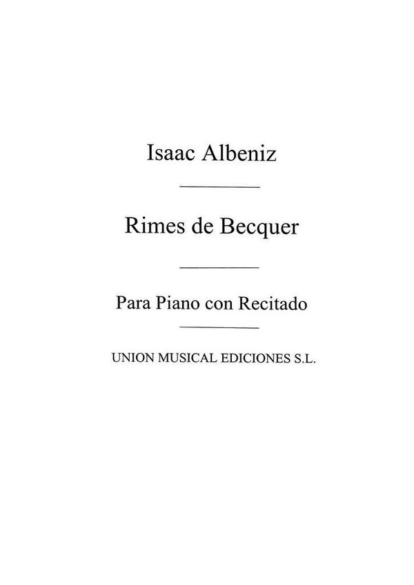 5 Rimas de Becquer  para piano con recitado  partitura,  archive copy