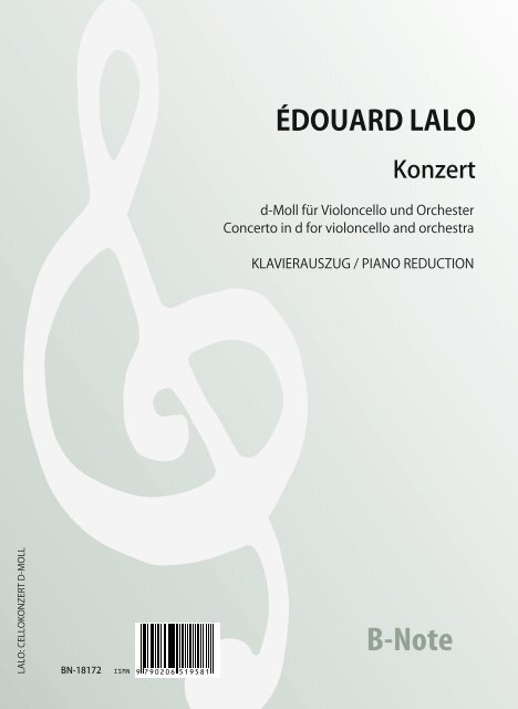 Konzert d-Moll für Violoncello und Orchester (Klavierauszug)  Klavier,Violoncello  Spielnoten