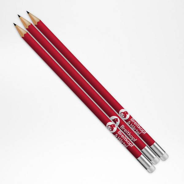 1 Bleistift, rund, mit weissem Radierer    