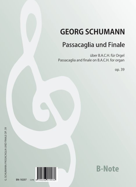 Passacaglia und Finale über BACH für Orgel op.39  Orgel  Spielnoten
