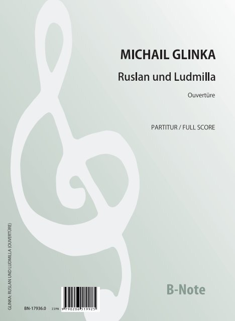 Ouvertüre zu 'Ruslan und Ludmilla'  für Orchester  Partitur