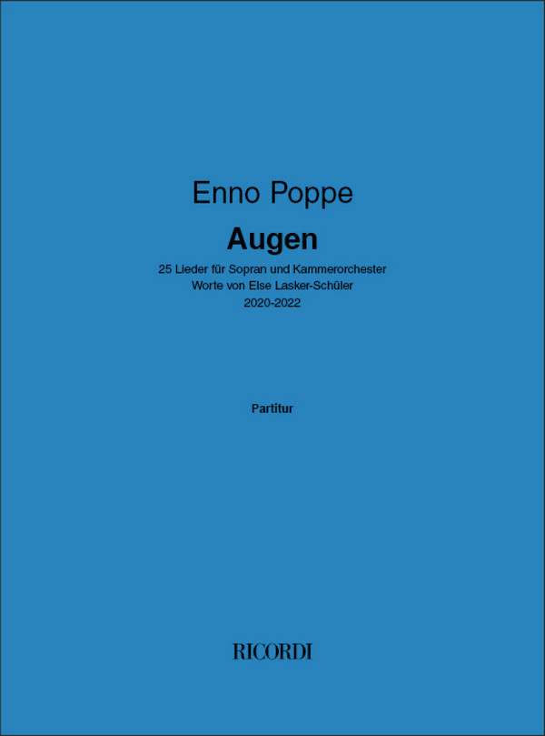 Augen  Chamber Orchestra and Soprano  Score