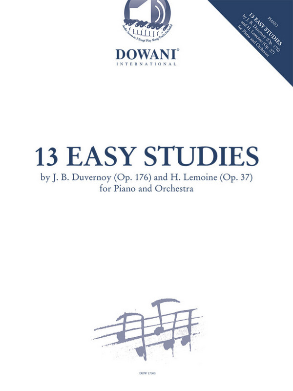 13 Easy Studies for Piano and Orchestra  2 Pianos  Book & Part & A-Online