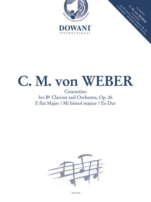 Concertino e flat major op. 26 (+Online-Audio)  for clarinet and orchestra  piano score with solo clarinet part