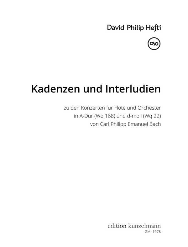 Kadenzen und Interludien zu 2 Konzerten von C.P. E. Bach