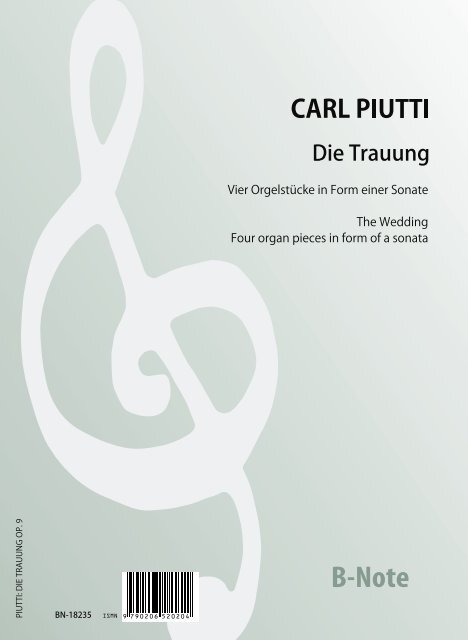 Die Trauung  Vier Orgelstücke in Form einer Sonate op.9  Orgel  Spielnoten