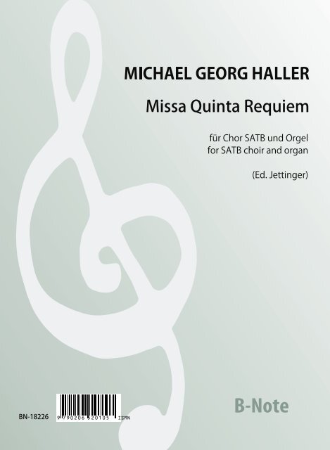 Missa Quinta Requiem op.9 (Fassung für Chor SATB und Orgel)  Chor SATB,Orgel  Spielnoten