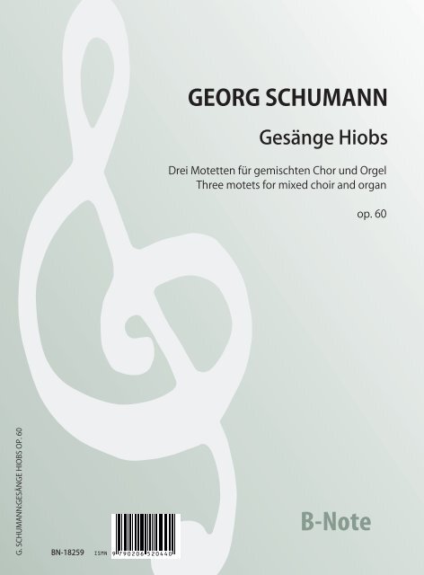 Gesänge Hiobs op.60  für gem Chor/Doppelchor und Orgel  Partitur