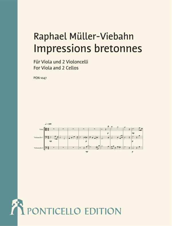Impressions bretonnes  für Viola und 2 Violoncelli  Partitur und Stimmen