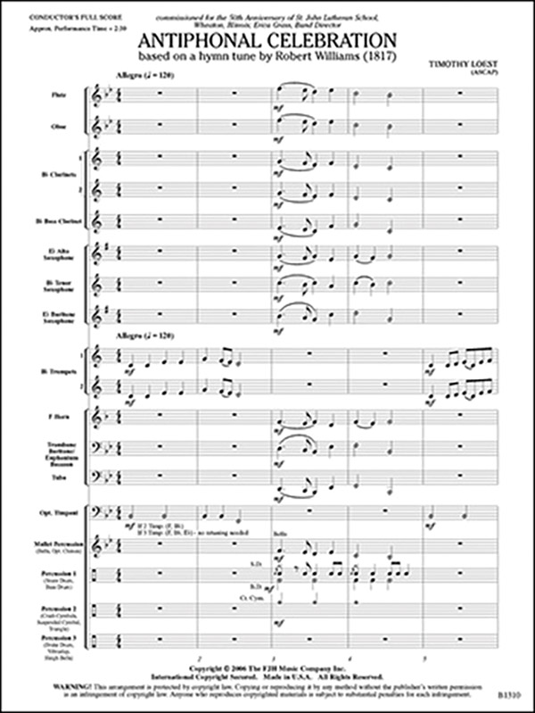 Antiphonal Celebration (c/b score)  Symphonic wind band  