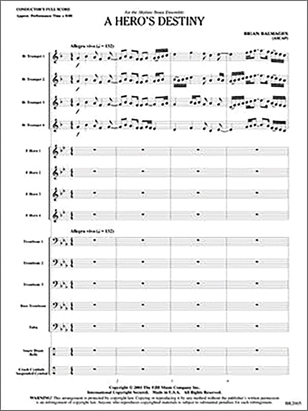 A Hero's Destiny (b/e score)  Brass ensemble  
