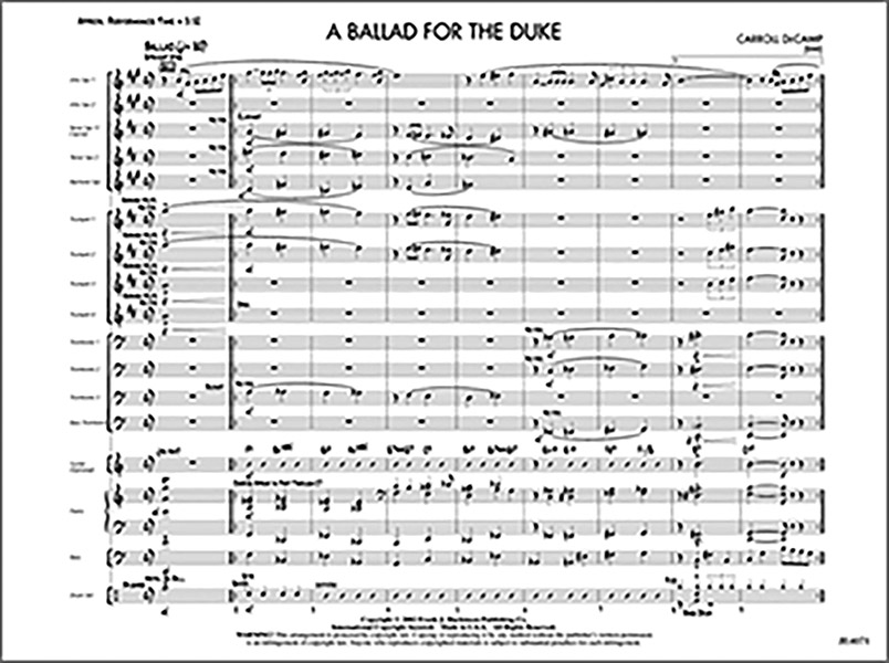 A Ballad for the Duke (j/e score)  Jazz band  