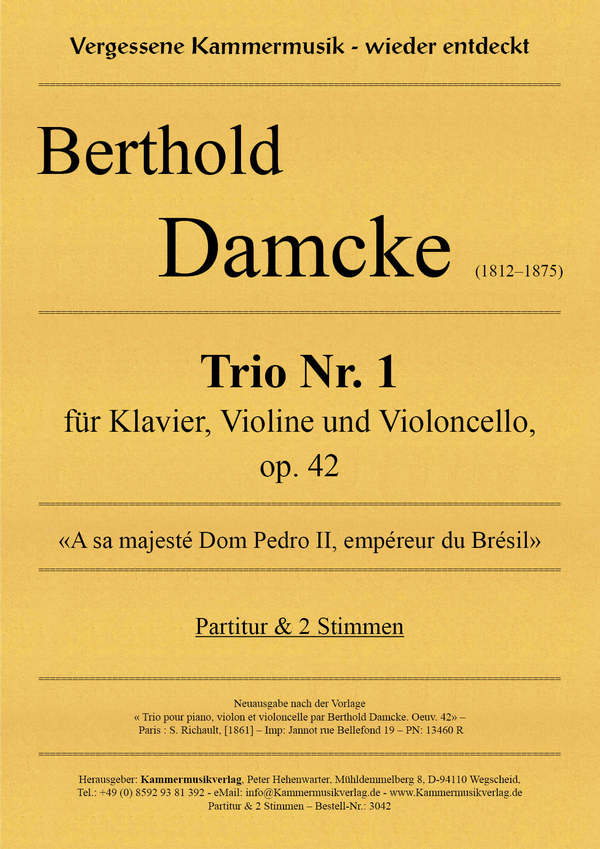 1. Trio op. 42  für Klavier, Violine und Violoncello  