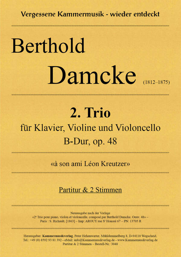 2. Trio B-Dur, op. 48  für Klavier, Violine und Violoncello  