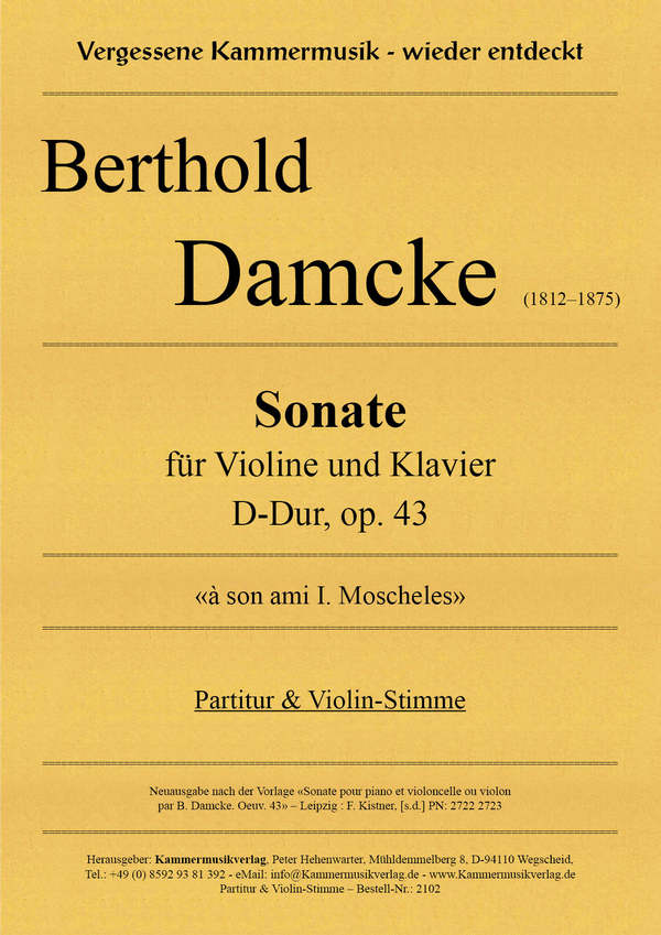 Sonate D-Dur, op. 43  für Violine und Klavier  