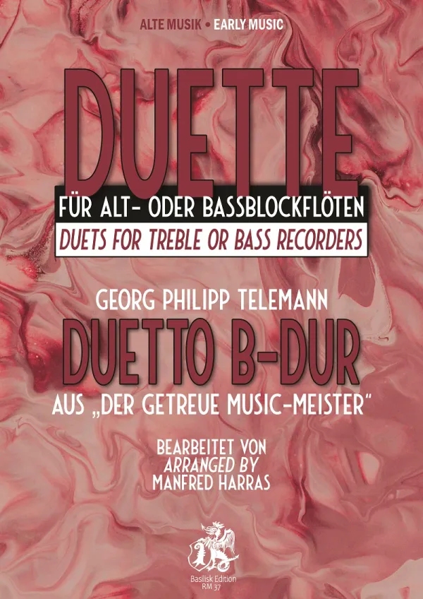 Duetto B-Dur  für 2 Altblockflöten  Partitur und Stimmen