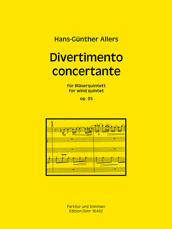 Divertimento concertante op,95  für Bläserquintett (Flöte,Oboe, Klarinette, Horn, Fagott)  Partitur und Stimmen