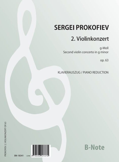 2. Violinkonzert g-Moll op.63 (Klavierauszug)  Violine,Klavier  Klavierauszug